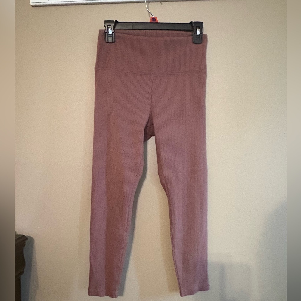🔥PINK Yoga Legging Rib Knit Dusk Rose size Large